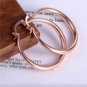 Elegant Rose Gold Hoop Earrings